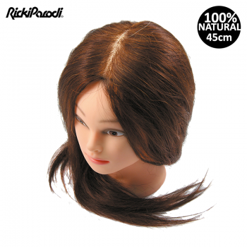 Cabeça Académica de Cabelo 100%Natural Rickiparodi 45cm 