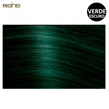 Extensões de Cabelo Fantasia c/Queratina 55x60cm Verde Escuro