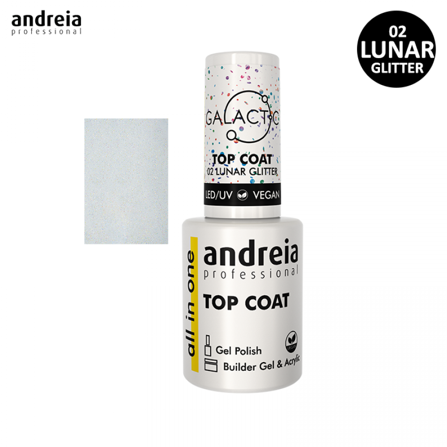 Top Coat Andreia Galactic 02 Lunar Glitter 10.5ml