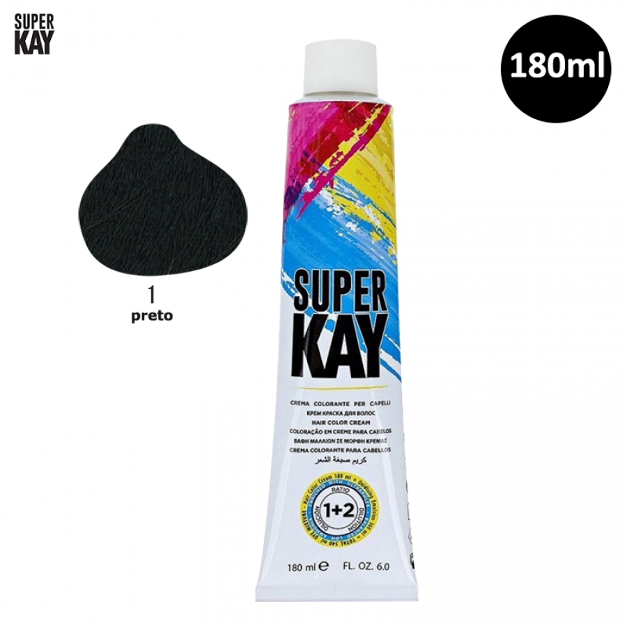Tinta para Cabelo SuperKay 180ml Cor 1