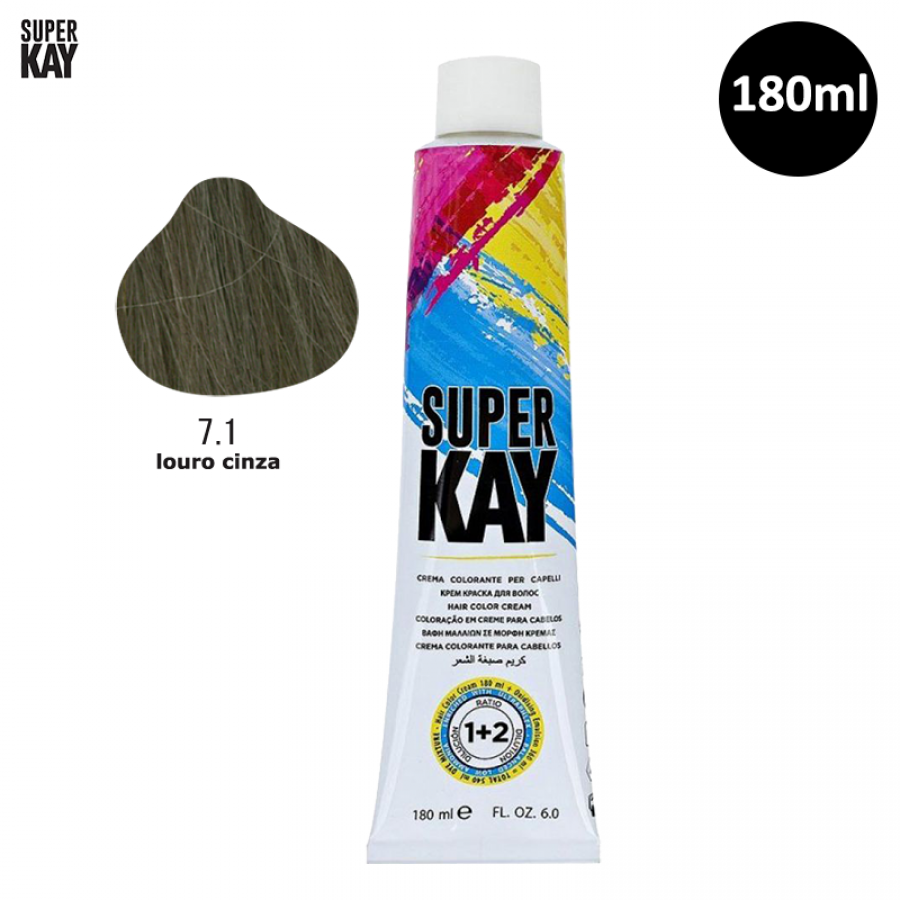 Tinta para Cabelo SuperKay 180ml Cor 7.1
