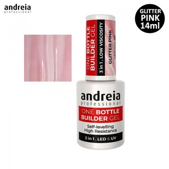 Gel 3 em 1 Bottle Glitter Pink Andreia 14ml