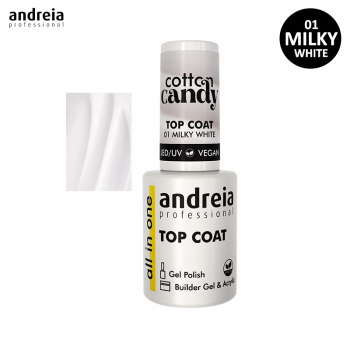 Top Coat Andreia Cotton Candy 01 Milky White 10.5ml