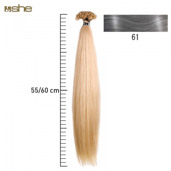 Extensões de Cabelo 100%Natural c/Queratina 55x60cm Liso Cor 61