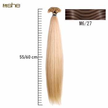 Extensões de Cabelo 100%Natural c/Queratina 55x60cm Liso M6/27