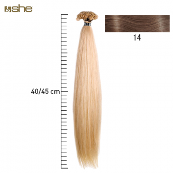 Extensões de Cabelo 100%Natural c/Queratina 40x45cm Liso Cor 14