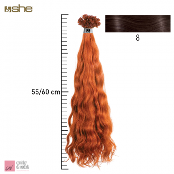 Extensões de Cabelo Natural 55x60cm Ondulado Cor 8