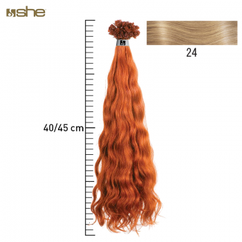 Extensões de Cabelo Natural 35x40cm Ondulado Cor 24