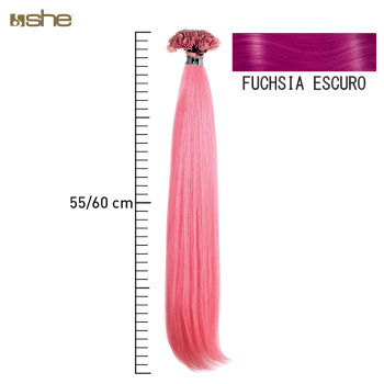 Extensões de Cabelo Fantasia c/Queratina 55x60cm Fuchsia Esc.