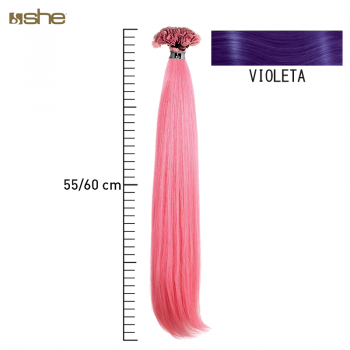 Extensões de Cabelo Fantasia c/Queratina 55x60cm Violeta