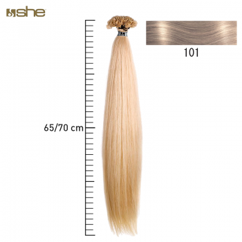 Extensões de Cabelo 100%Natural c/Queratina 65x70cm Liso Cor 101